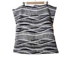 DIVATEX HOME FASHION Black White Gray Wave Woven 24x26 Accent Pillow Sham Qty 1